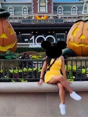 Forever 21 Bright Yellow Halter Mini Dress